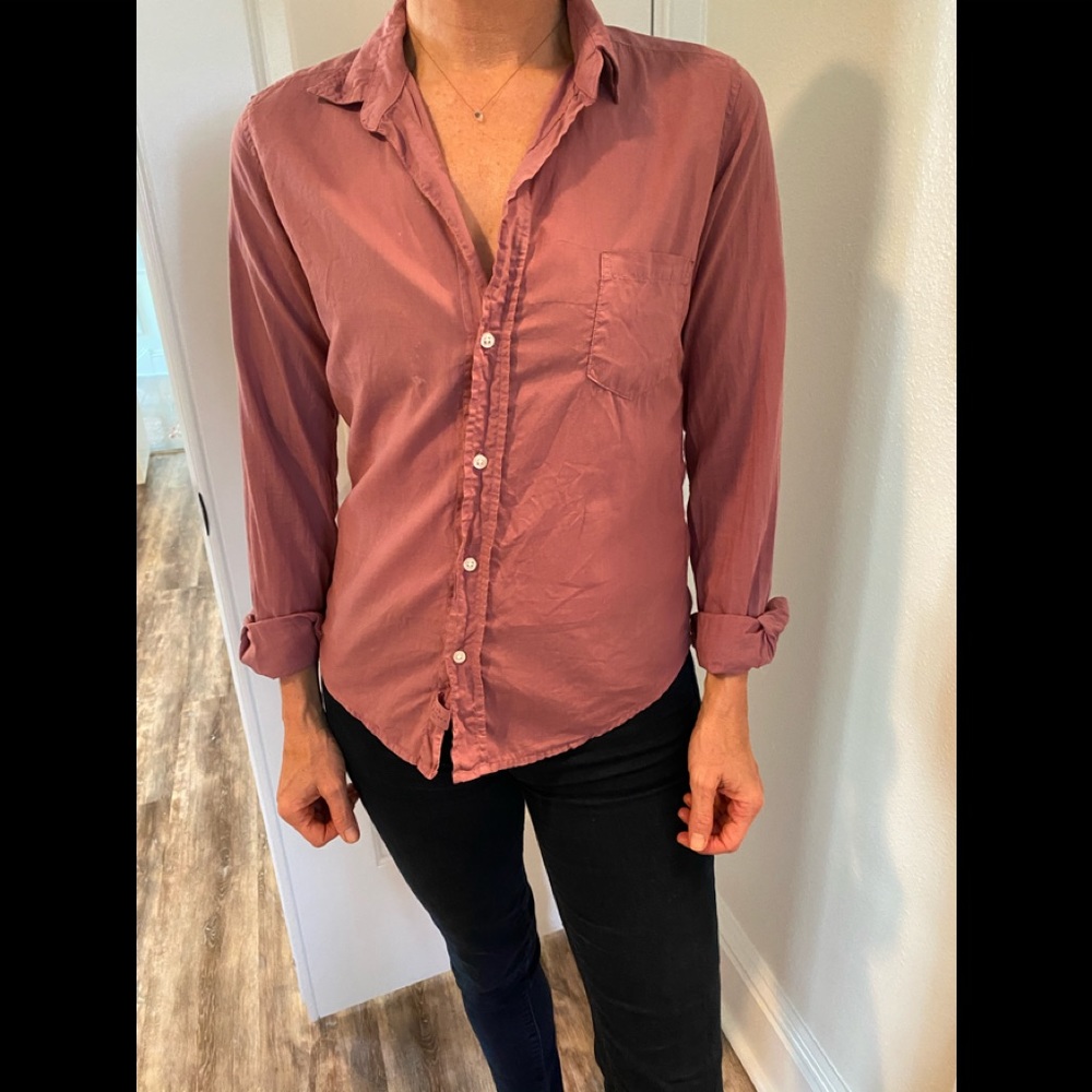 Frank and Eileen purple blouse